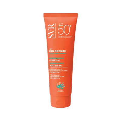Tubo laranja de protetor solar SVR Sun Secure SPF 50+