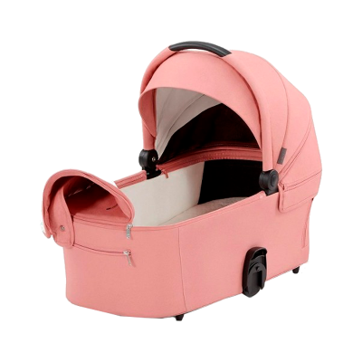 Berço portátil cor-de-rosa para bebé com capota ajustável