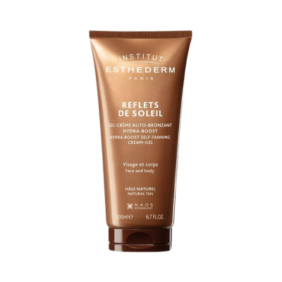 tubo bronze metálico de creme autobronzeador Esthederm Paris