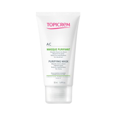 Tubo branco de máscara purificante Topicrem AC de 50 ml