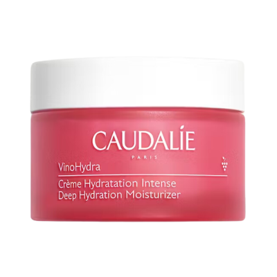 Creme hidratante Caudalie VinoHydra rosa com tampa branca