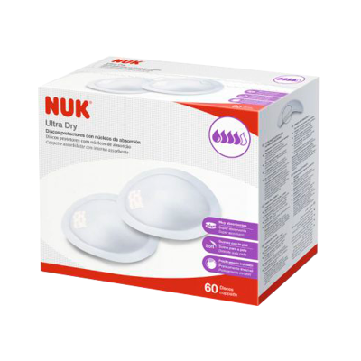 Caixa de discos protetores NUK Ultra Dry com 60 unidades