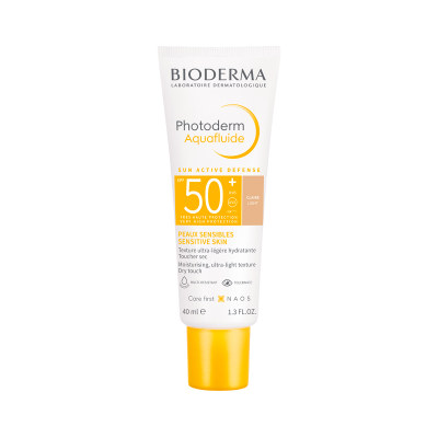 Frasco de creme solar Bioderma Photoderm Aquafluide SPF 50+