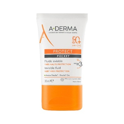 Embalagem do protector solar A-DERMA PROTECT POCKET SPF 50+