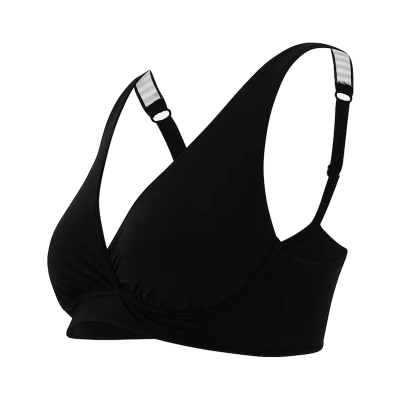 Soutien preto feminino com alças ajustáveis e design liso