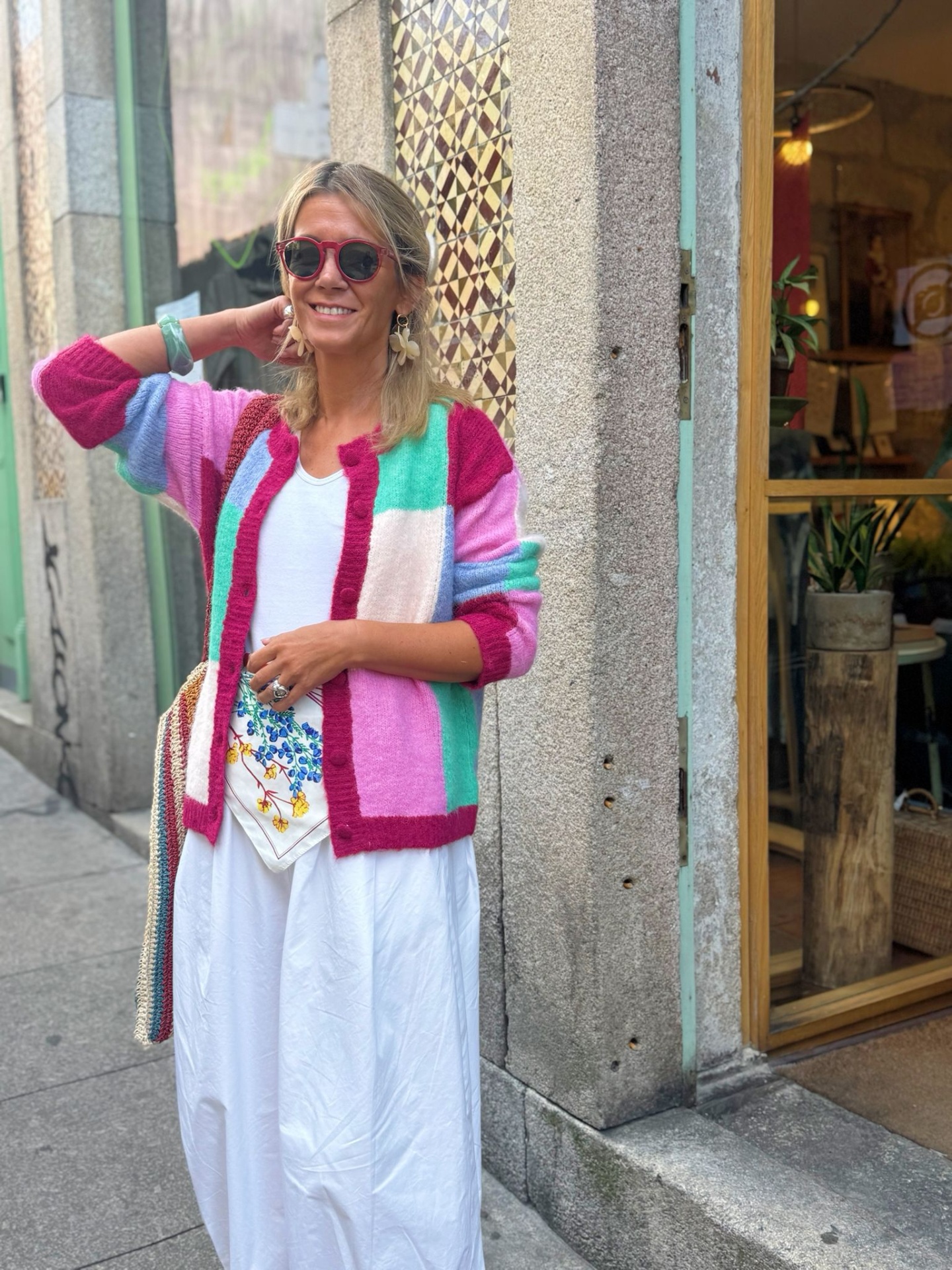 Casaco&#x20;malha&#x20;&quot;Xadrez&#x20;Colorido&quot;