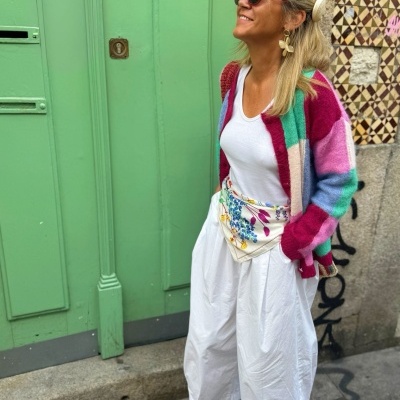 Casaco&#x20;malha&#x20;&quot;Xadrez&#x20;Colorido&quot;