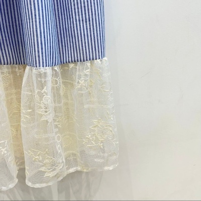 Vestido&#x20;riscas&#x20;azuis&#x20;comprido