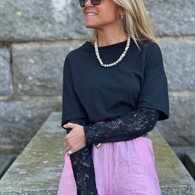 T-shirt&#x20;com&#x20;manga&#x20;renda