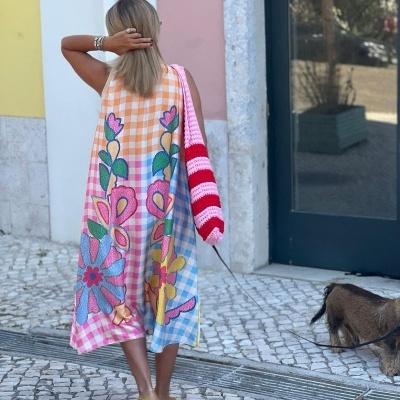 Vestido&#x20;vichy&#x20;estampado