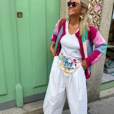 Casaco&#x20;malha&#x20;&quot;Xadrez&#x20;Colorido&quot;