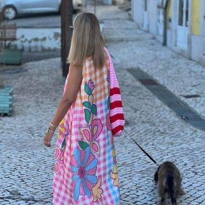 Vestido&#x20;vichy&#x20;estampado