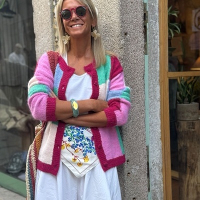 Casaco&#x20;malha&#x20;&quot;Xadrez&#x20;Colorido&quot;