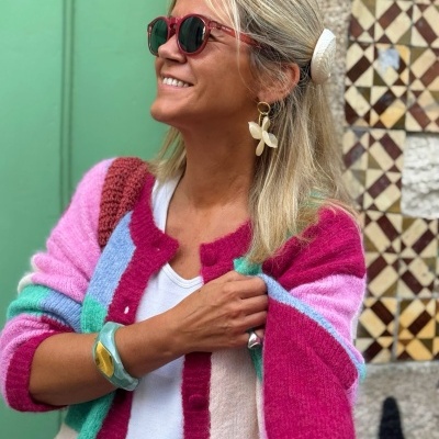 Casaco&#x20;malha&#x20;&quot;Xadrez&#x20;Colorido&quot;