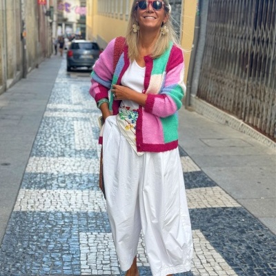 Casaco&#x20;malha&#x20;&quot;Xadrez&#x20;Colorido&quot;