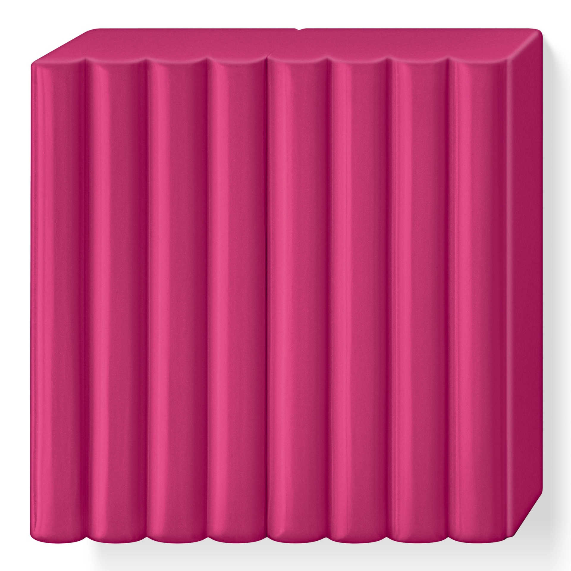 Objeto retangular rosa com textura ondulada vertical