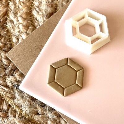 Cortador gema Hexagonal (3cm) - com embossing - BC639