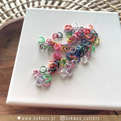 Pack (8-9g) argolas coloridas (Ø 6mm ) (Aprox. 100 un.)
