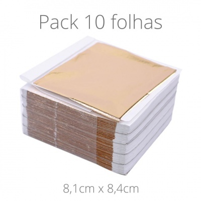Pack 10 folhas metálicas - OURO CHAMPANHE