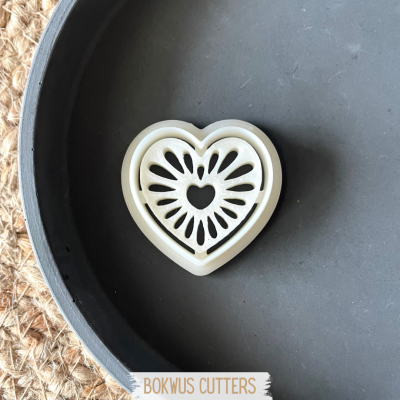 Cortador coração com embossing (3,5cm) | BC1291
