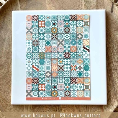 Papel tranfer - azulejo terracota