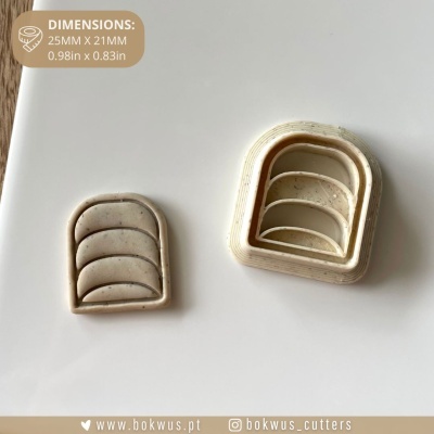 ⌒ Cortador Arco com Linhas Orgânicas | 2,5cm 🌿 | BC1719