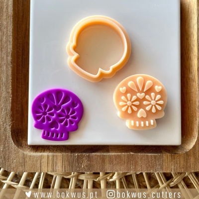 Carimbo + cortador caveira mexicana (3,5cm) | BC536