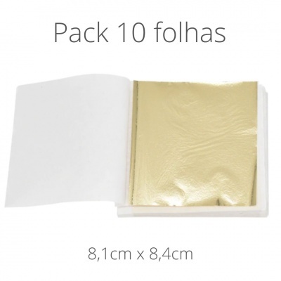 Pack 10 folhas metálicas - OURO CLARO