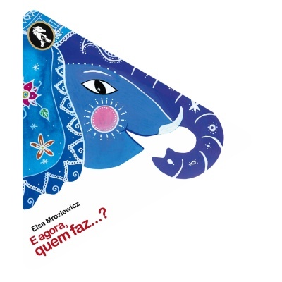 Capa de livro com elefante azul e texto em português