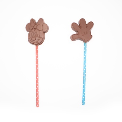 Chupa de Chocolate de Leite - Minnie Mouse e Mickey Mouse