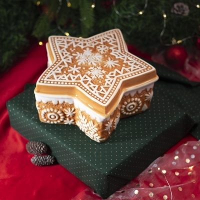 Estrela de Cerâmica com Bombons de Natal