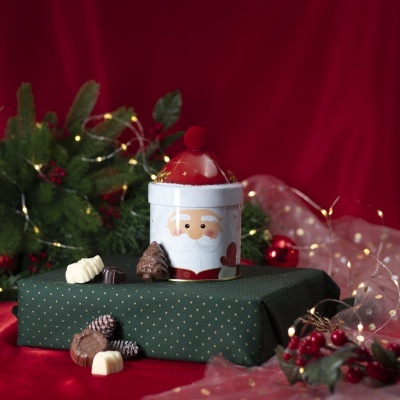 Lata Pai Natal com Bombons de Natal