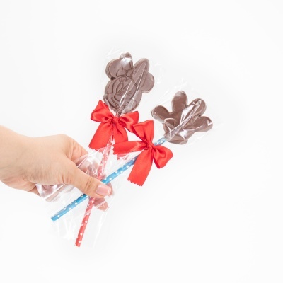 Chupa de Chocolate de Leite - Minnie Mouse e Mickey Mouse