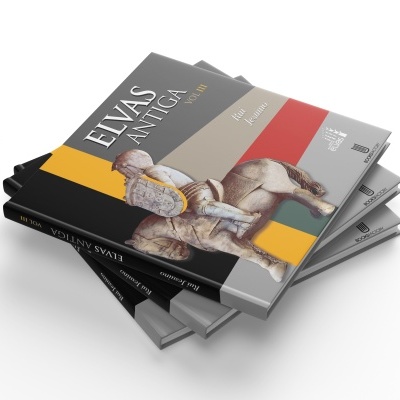 Conjunto de livros ELVAS ANTIGA VOL III com capa colorida e escultura de cavaleiro antigo