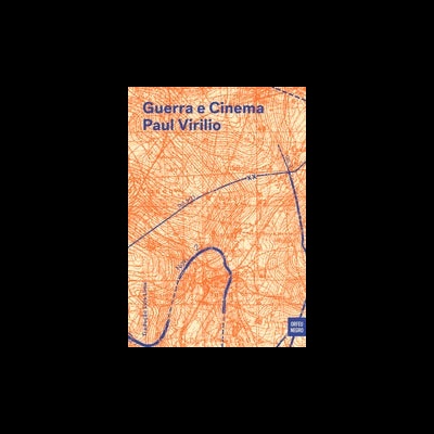 Capa de livro laranja com título azul e padrões de linhas azuis estilo mapa