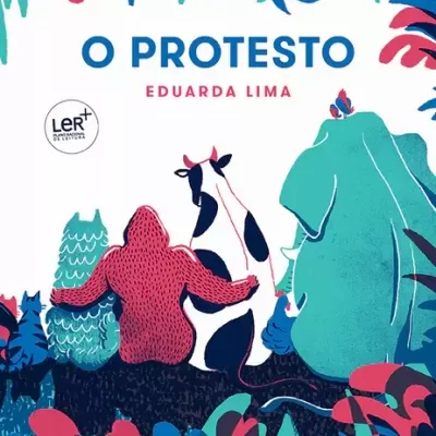 Capa do livro O PROTESTO com ilustração colorida e selo LER+