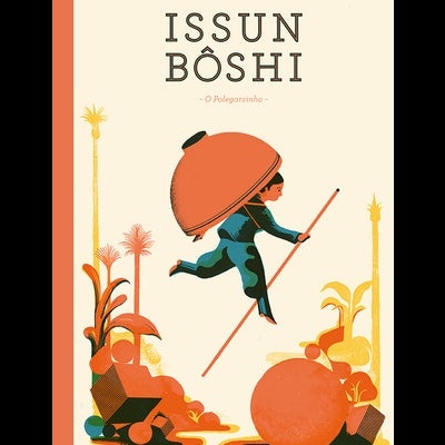 Capa de livro com ilustração de personagem a saltar e título ISSUN BÔSHI