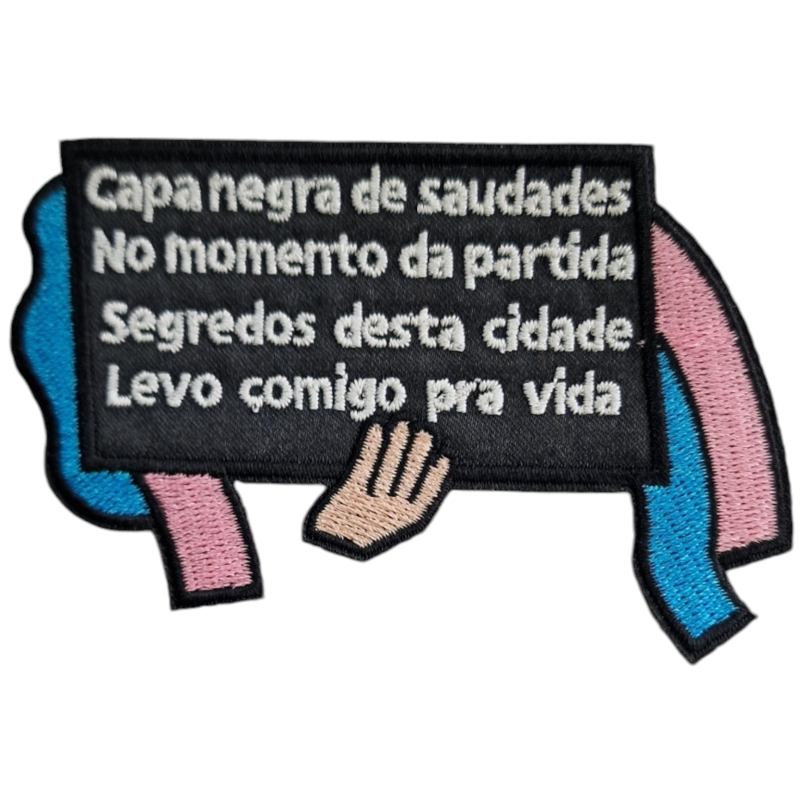Emblema Capa Negra saudades segredos Vida - Azul/Rosa