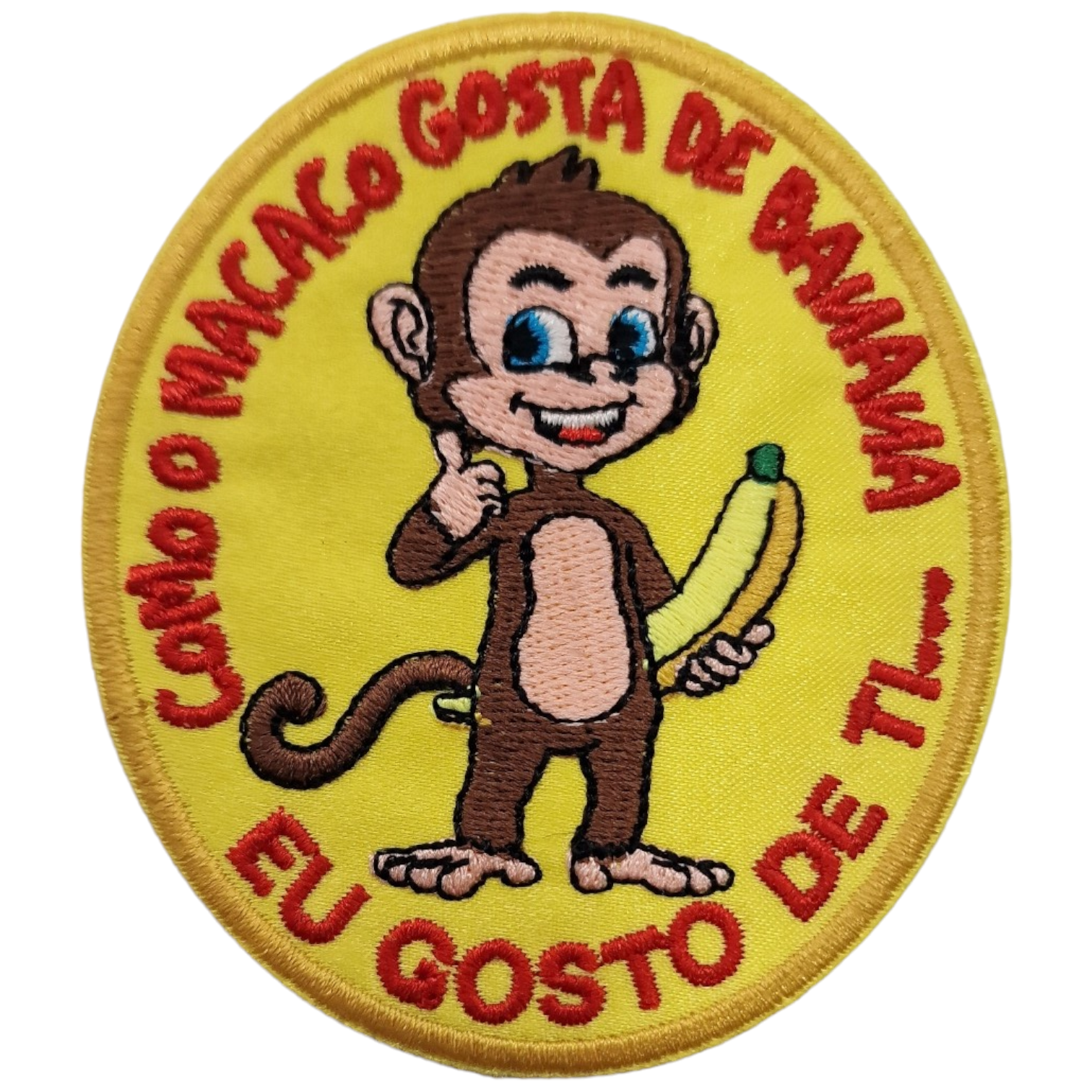 Emblema Como Macaco Gosta Banana Gosto Ti