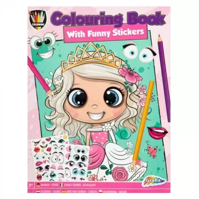 Livro Colorir + Autocolantes Moxy Rosa