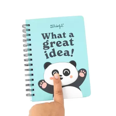 Caderno A5 3D squishy panda - What a great idea!