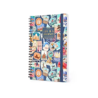 Agenda Semanal Espiral 2026 Travel Stickers