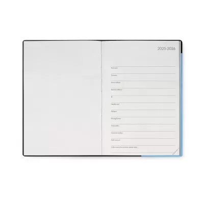 Agenda Diária Média 2026 Retro Blue