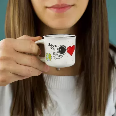 Chávenas de café expresso para dois I love you to the moon & back