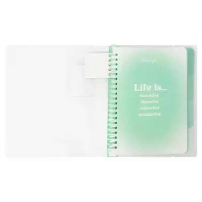 Caderno A5 transparente - Life is Beautiful