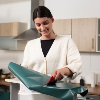 Película Adesiva D-C-Fix Liso Brilhante 45cm x 2m Verde Azulado real