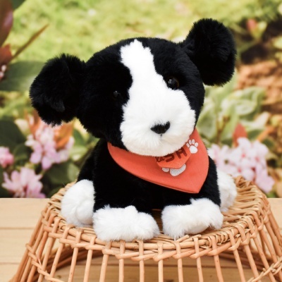 Cachorro de Peluche Preto e Branco 16 cm - Coleção SPA