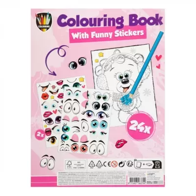 Livro Colorir + Autocolantes Moxy Rosa