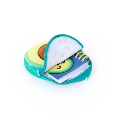 Porta-moedas com porta-chaves e mini caderno - Abacate