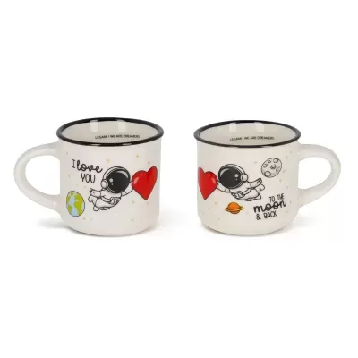 Chávenas de café expresso para dois I love you to the moon & back